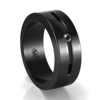 MIDNITE SERENITY Black Titanium Ring with Black Diamond