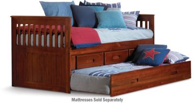 Twin Rake Bed With Trundle