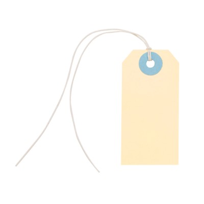 MSHO Manila Hanging Tags, White String, Small 2-3/4"x1-3/8", 12pk 11856