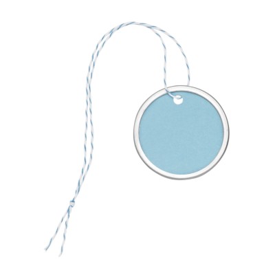 MSHO Metal Rim Tags, Blue, Blue String, Medium, 2-1/4" diameter, 10/pk 11860