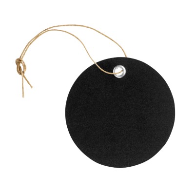 MSHO Chalkboard Tag, Medium Black, Round with Hemp Twine, 3"x3", 4 Pack 11892