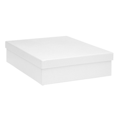 MSHO Shagreen Document Storage Box, White. 13218