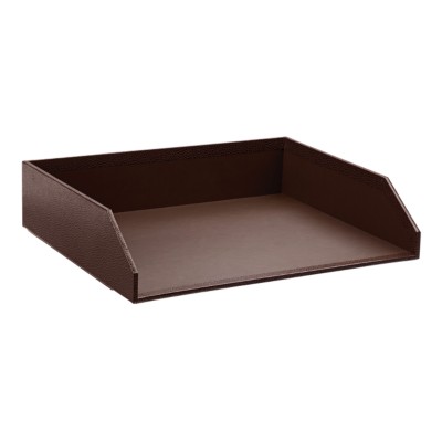 MSHO Shagreen Stackable Inbox/Letter Tray, Brown 13225