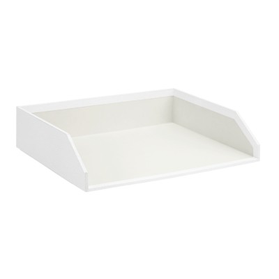 MSHO Shagreen Stackable Inbox/Letter Tray, White 13227