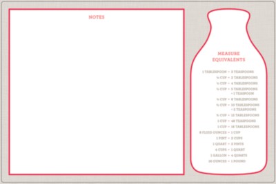 MSHO Dry Erase Decal, Kitchen Chart, Red & Grey, Removable, 11-7/8" x 7-7/8", 1 Pack 21580