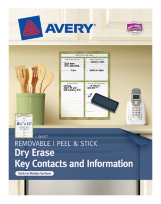 Dry Erase Instruction Sheet, 8-1/2"x11", Pre-printed Cottage, 1 Sheet, Green/Brown 24385