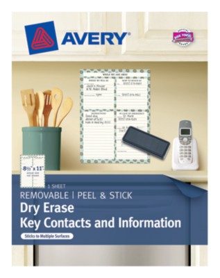 Dry Erase Instruction Sheet, 8-1/2"x11", Pre-printed Eclectic, 1 Sheet, Blue/Brown 24388