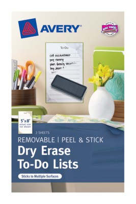 Dry Erase To-Do List, 5"x8", Pre-printed Cottage, 2 Sheets, Green/Brown 24389
