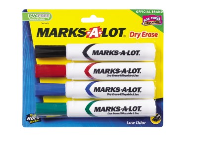 Marks-A-Lot DE DS 4pk Asst w/ MAL DE DS Blk 24409
