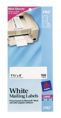 White Mini-Sheet Mailing Labels 2162