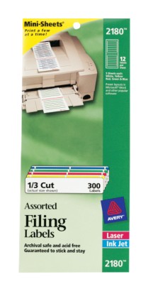 Filing Mini-Sheet Labels 2180