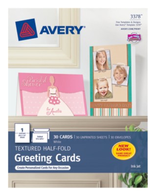 White Half-Fold Textured Greeting Cards 3378