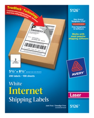 White Internet Shipping Labels 5126