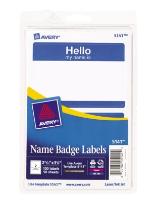 Self Adhesive Removable Name Badge Labels Print Write 5141
