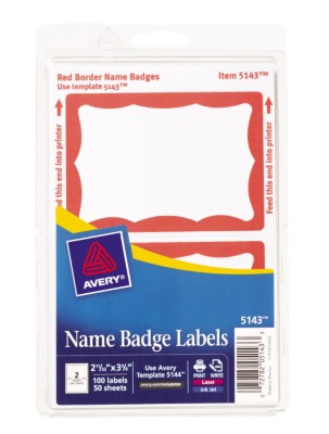 Self Adhesive Removable Name Badge Labels Print Write 5143