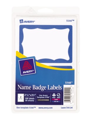 Self Adhesive Removable Name Badge Labels Print Write 5144