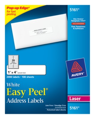 Easy Peel White Mailing Labels 5161