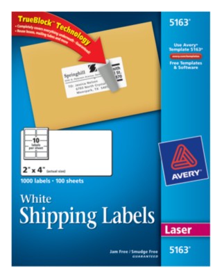 White Shipping Labels 5163