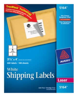 White Shipping Labels 5164