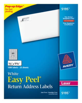 Easy Peel White Mailing Labels 5195