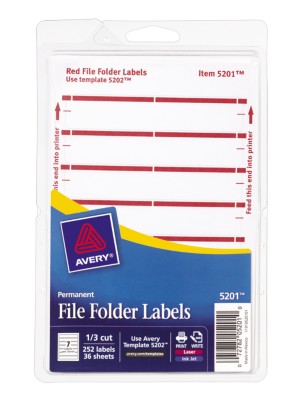 Print or Write File Folder Labels 5201