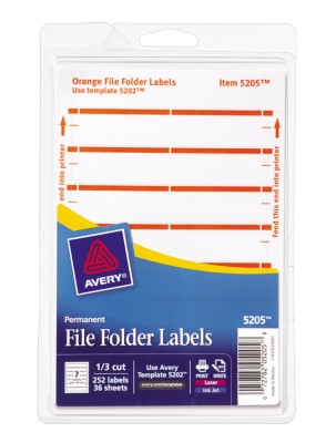 Print or Write File Folder Labels 5205