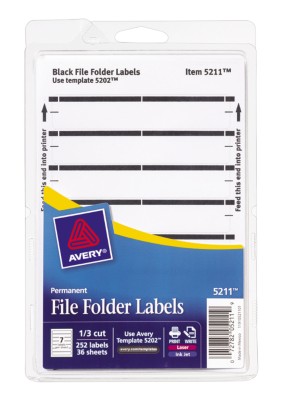 Print or Write File Folder Labels 5211