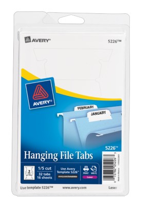 Print or Write Hanging File Tabs 5226