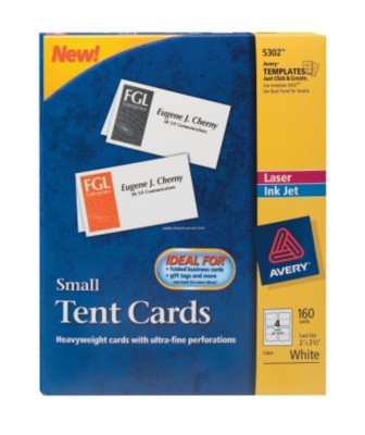 Laser & Ink Jet Tent Cards 5302