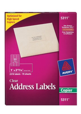 Clear Mailing Labels 5311