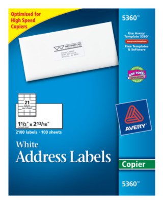 White Mailing Labels 5360