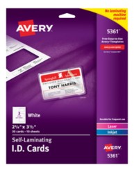 Avery Printable Self-Laminating ID Cards