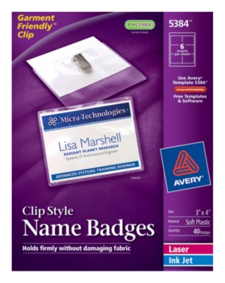 Top Loading Insertable Name Badges 5384
