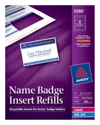 Name Badge Insert Refills 5390