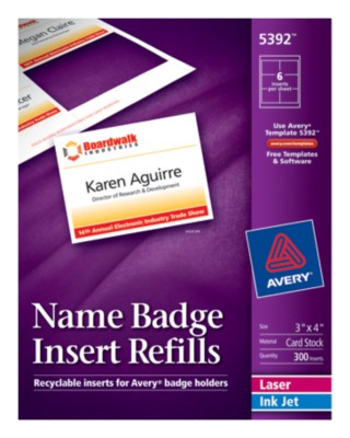 Name Badge Insert Refills 5392