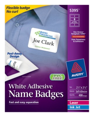 Self Adhesive Removable Name Badge Labels 5395