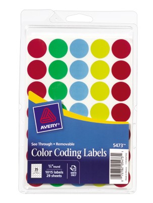 See Through Round Color Coding Labels 5473