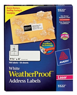 Weather Proof Mailing Labels 5522