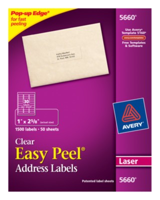 Easy Peel Clear Address Labels 5660