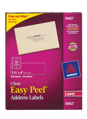 Easy Peel Clear Address Labels 5662