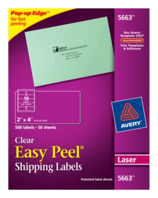Easy Peel Clear Shipping Labels 5663
