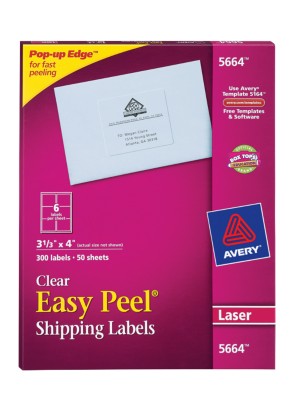 Easy Peel Clear Shipping Labels 5664