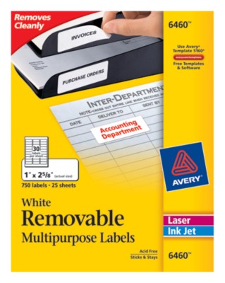 Removable Multipurpose Labels 6460