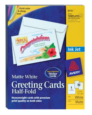 Ink Jet Half-Fold Greeting Cards 8316