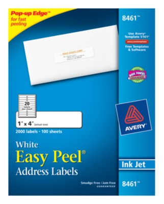Easy Peel White Mailing Labels 8461