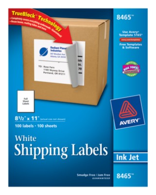 White Shipping Labels 8465