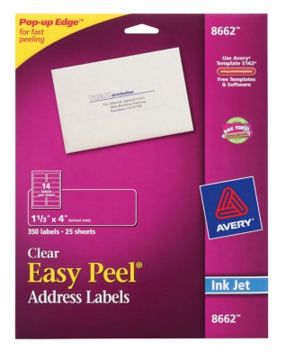Easy Peel Clear Address Labels 8662