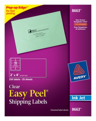 Easy Peel Clear Shipping Labels 8663