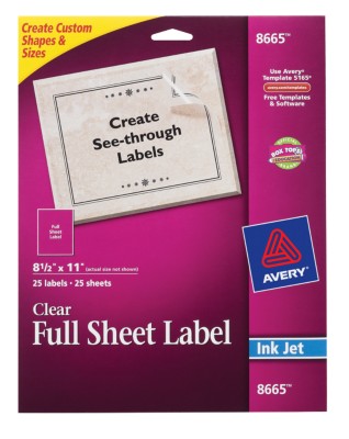 Clear Mailing Labels 8665