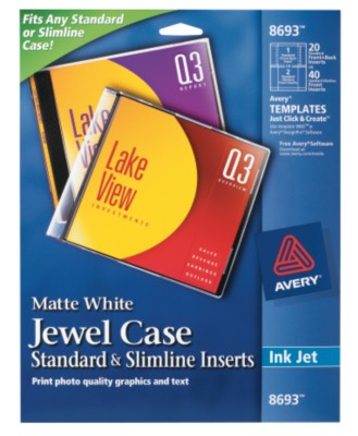 Avery CD Jewel Case Inserts 8693